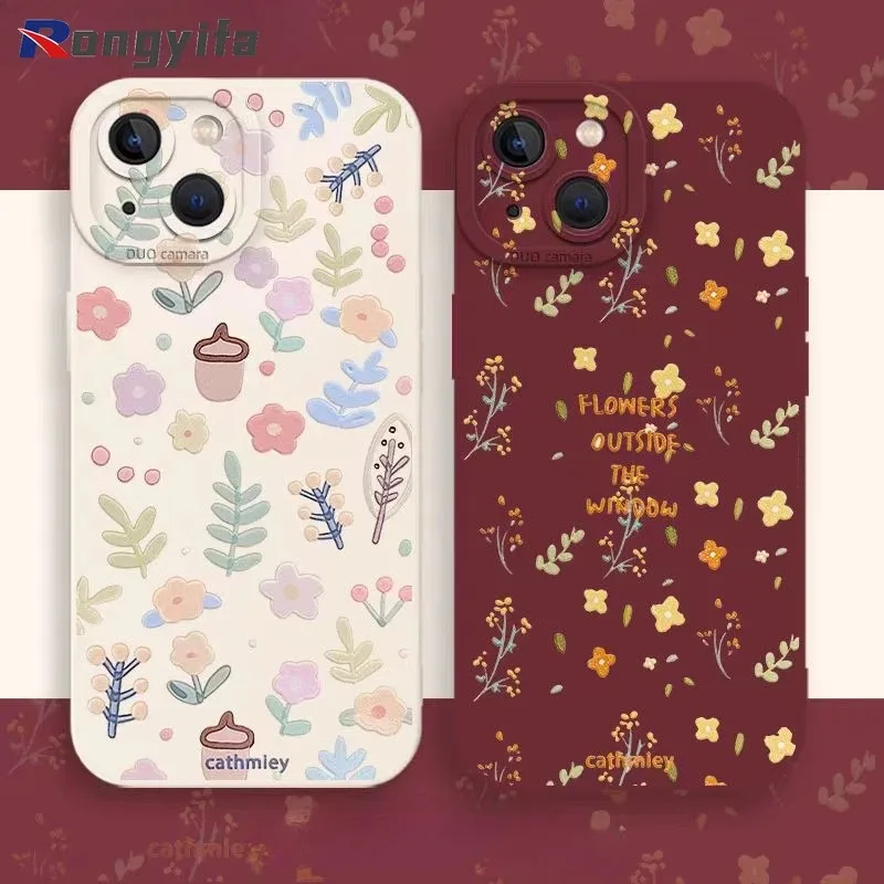 Корейский стиль, маленький свежий цветочный чехол для Vivo IQOO Z9 Turbo Z9X Z7X Z7 Z6 Z8X Z8 Z3 Z1X Neo 10 9 8 7 Pro 6 5 SE 5s, мягкий чехол с цветком