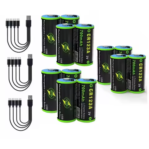 CR123A rechargeable battery 700mAh 3.0V lithium battery USB battery charged via Type-C charging cable