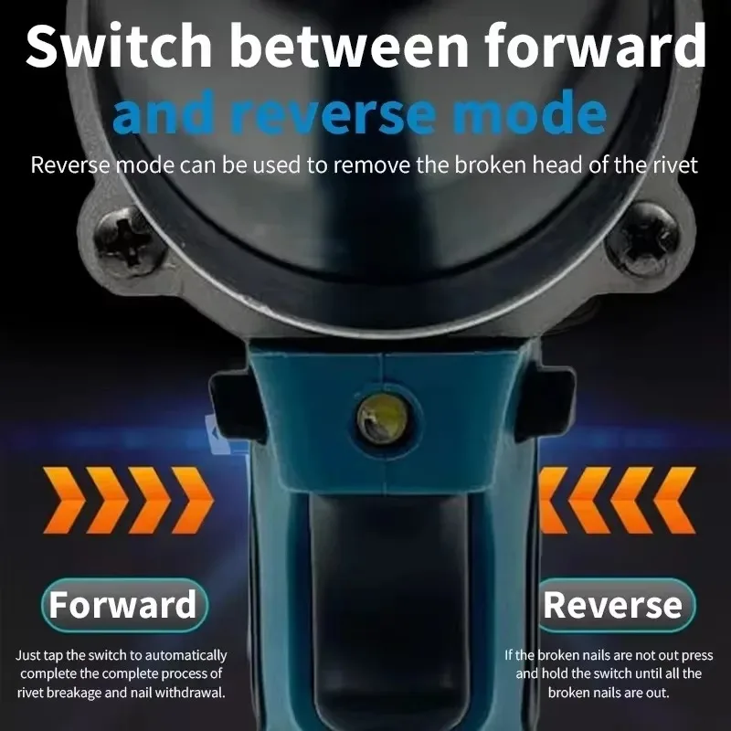 Electric Rivet Gun Cordless Brushless LED Multifunctional Automatic Riveting Rivet Nut Gun Handheld Power Tool For Makita Batter