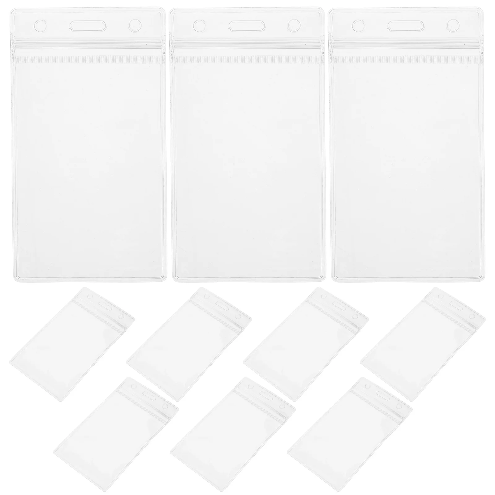 10 pçs transparente pvc titular do cartão protetor de crachá vertical claro à prova dwaterproof água cartão de identificação manga crachá capa