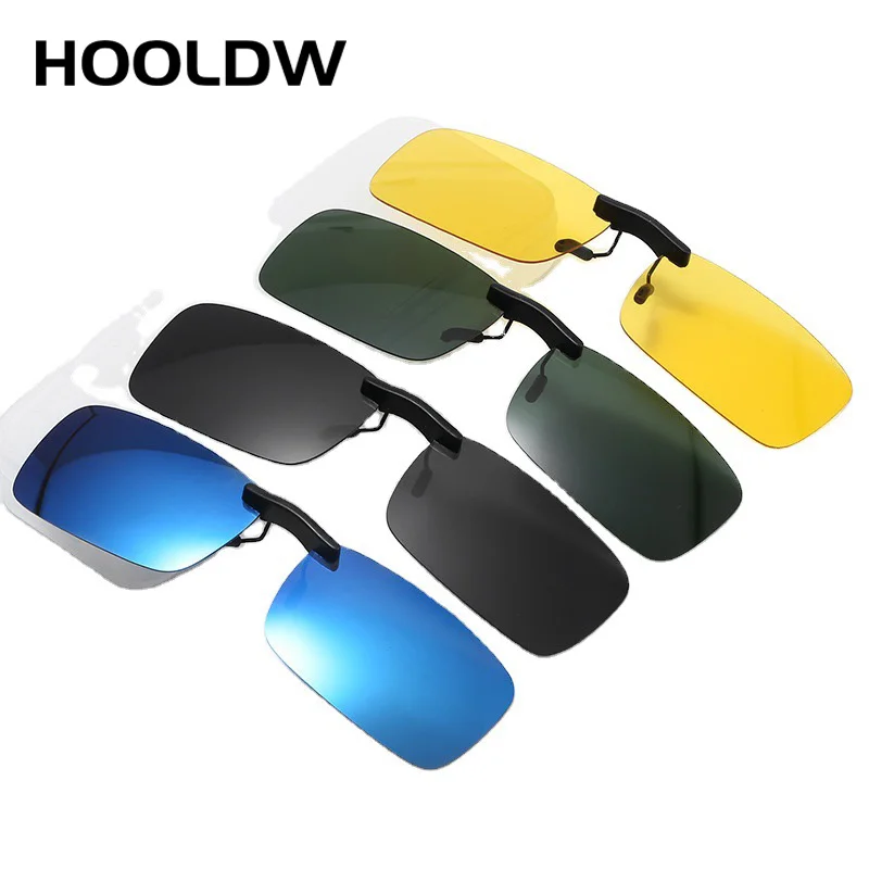 

New Polarized Pilot Flip Up Clip On Sunglasses Men Women Driving Fishing Photochromic Night Vision Glasses For Myopia Eyeglasses