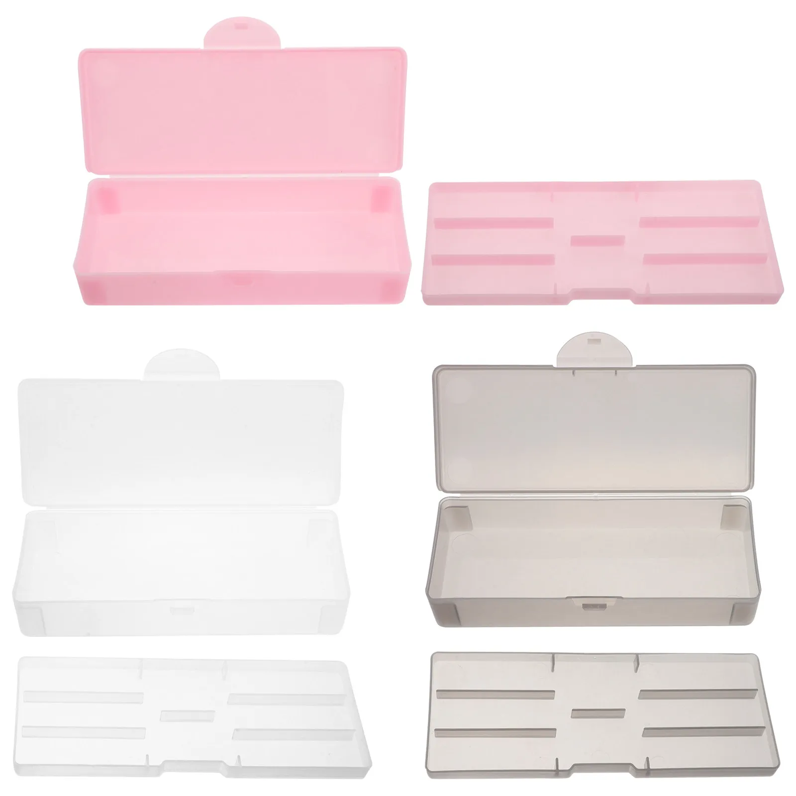 

Набор из 3-х органайзеров для маникюрных инструментов: двухслойный пластиковый футляр с разделителями для принадлежностей для маникюра, прозрачный, розовый, черный, компактный