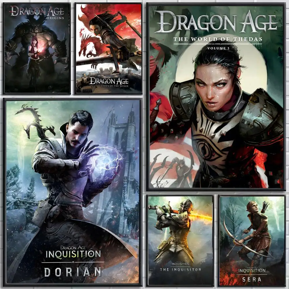Dragon Age Inquisition Poster Self-Adhesive HD Mural Wall Decals, Living Room Bedroom Home Decor Gift