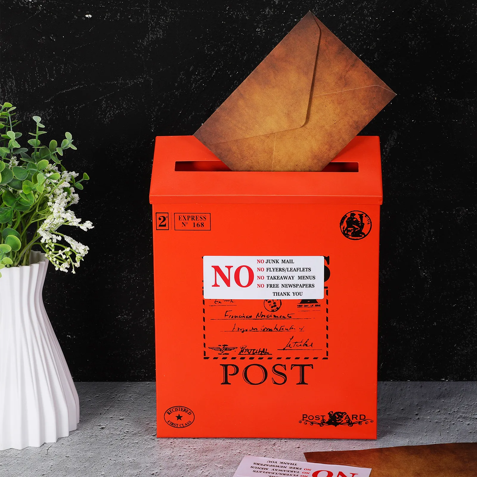 2 Piezas de Señal de Prohibido el Correo No Deseado para Buzón, Adhesivo de PVC Resistente a la Intemperie, Mensaje Claro y Conciso, para Buzones Residenciales y Comerciales