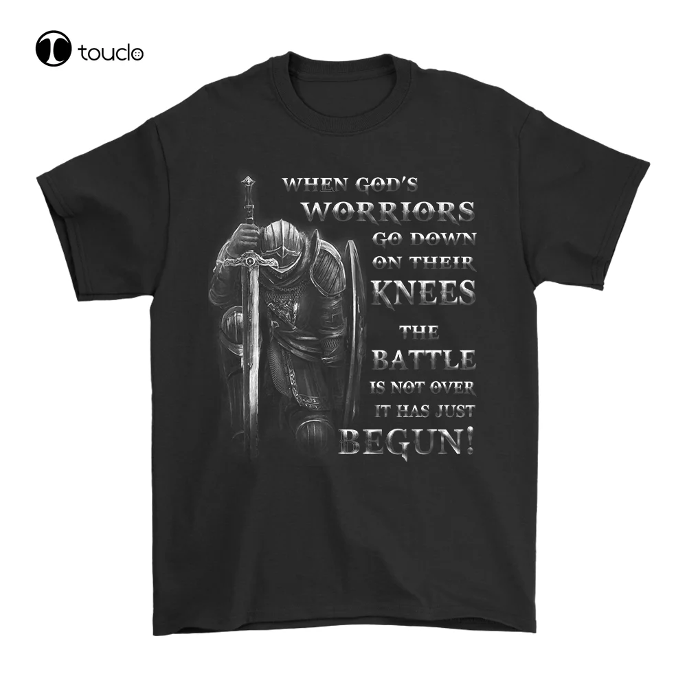 When God'S Warriors Go Down On Their Knees Tee, Crusader Knights Templar T-Shirt Tee Shirt unisex