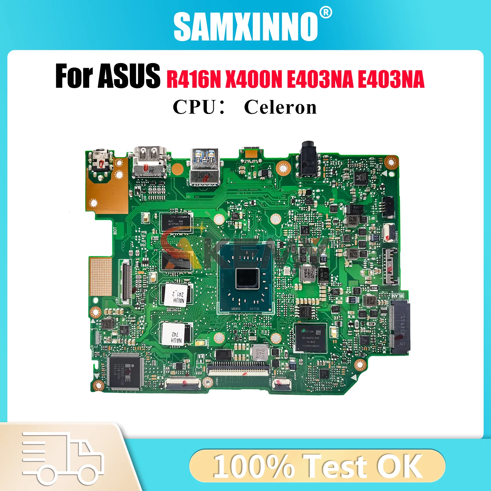 

E403NA Материнская плата для ноутбука ASUS EeeBook R416N E403N X400N E403NA Материнская плата для ноутбука с процессором Celeron 100% тестирование ОК быстрая доставка