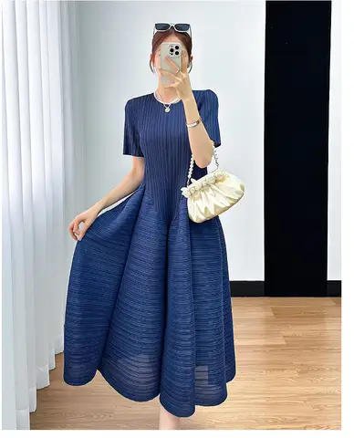 Navy Blue Collar Dress -AliExpress