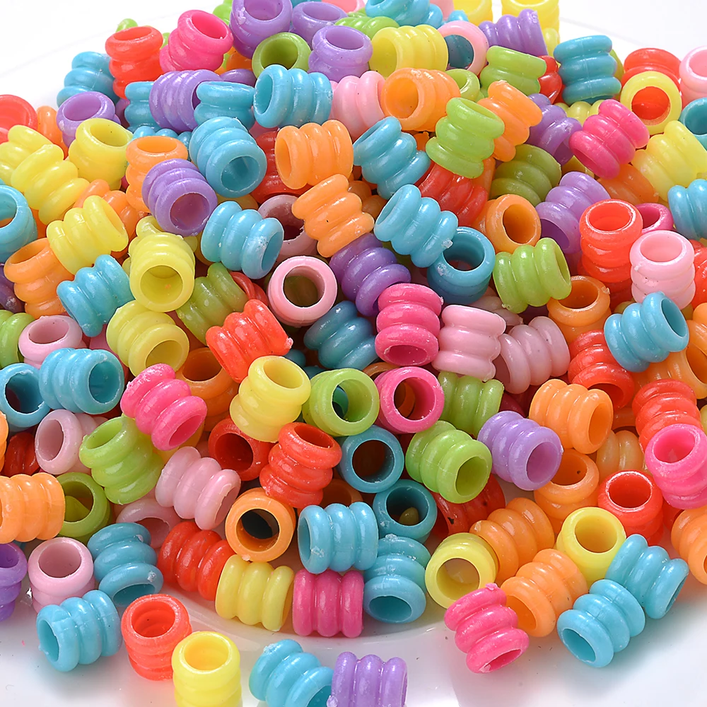 iYOE 300 stks Mix Buis Acryl Kralen Groot Gat Plastic Spacer Kralen Voor DIY Sieraden Maken Armband Ketting Handgemaakte Sleutelhanger