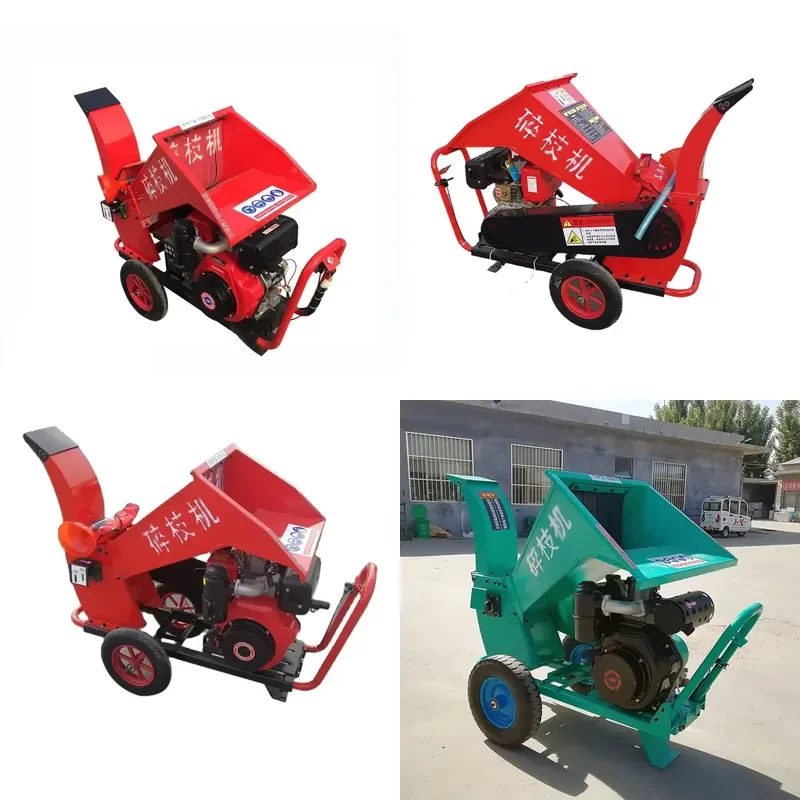 for Industrial Mobile Wood Cutter Chipper Machine Small Big Tree Branch Shredder With Powerful Motor Core Component