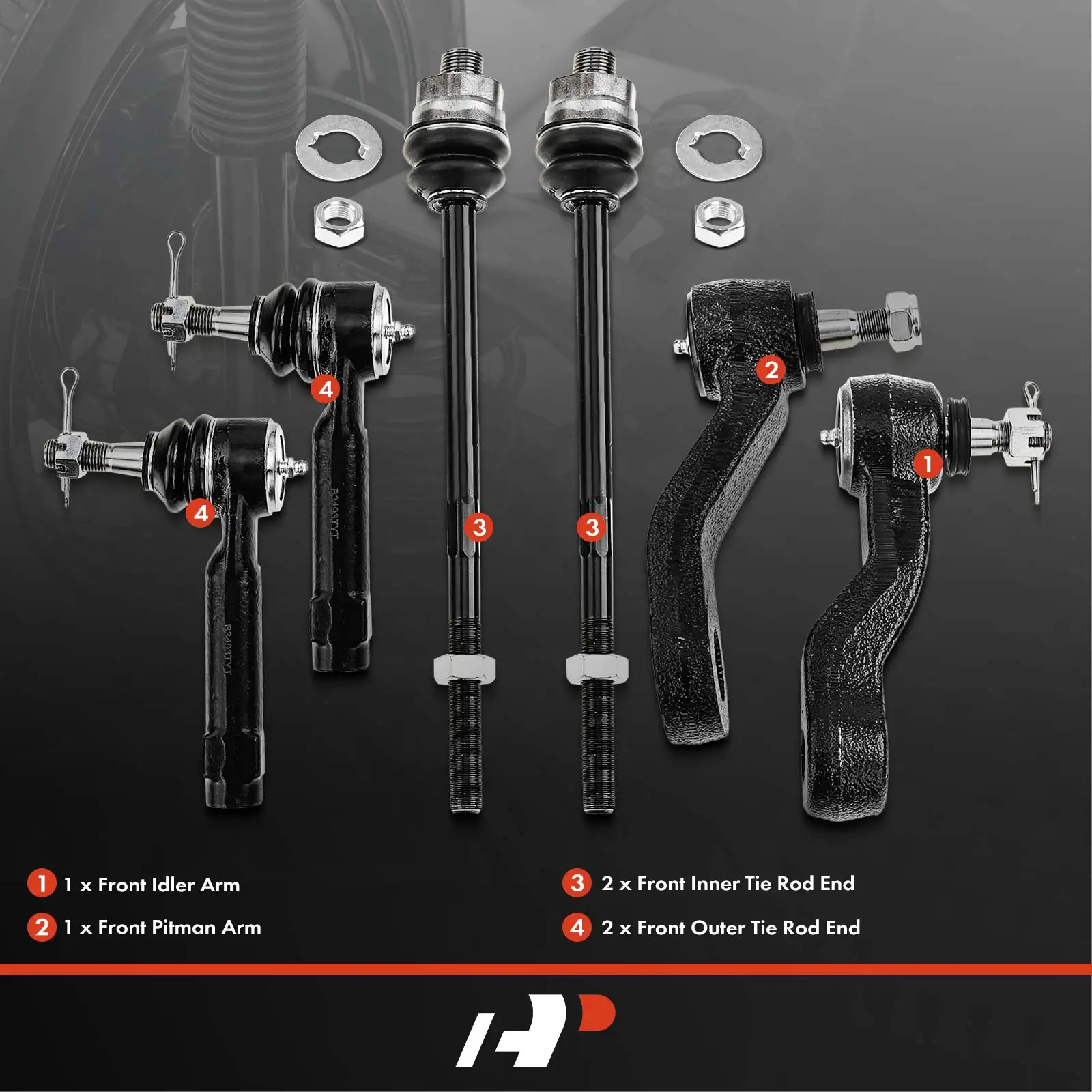 A-Premium 6x Front Idler Arm Pitman Arm & Tie Rod End for Chevrolet Silverado 1500 2001-2006 GMC Sierra 1500 1999-2006