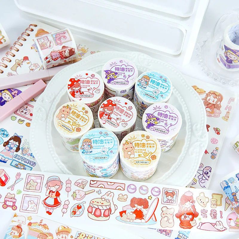 

Kawaii Little Witch Party Decorative Adhesive Tape gourmet dinner Masking Washi Tape DIY Scrapbooking Sticker Label Stationery