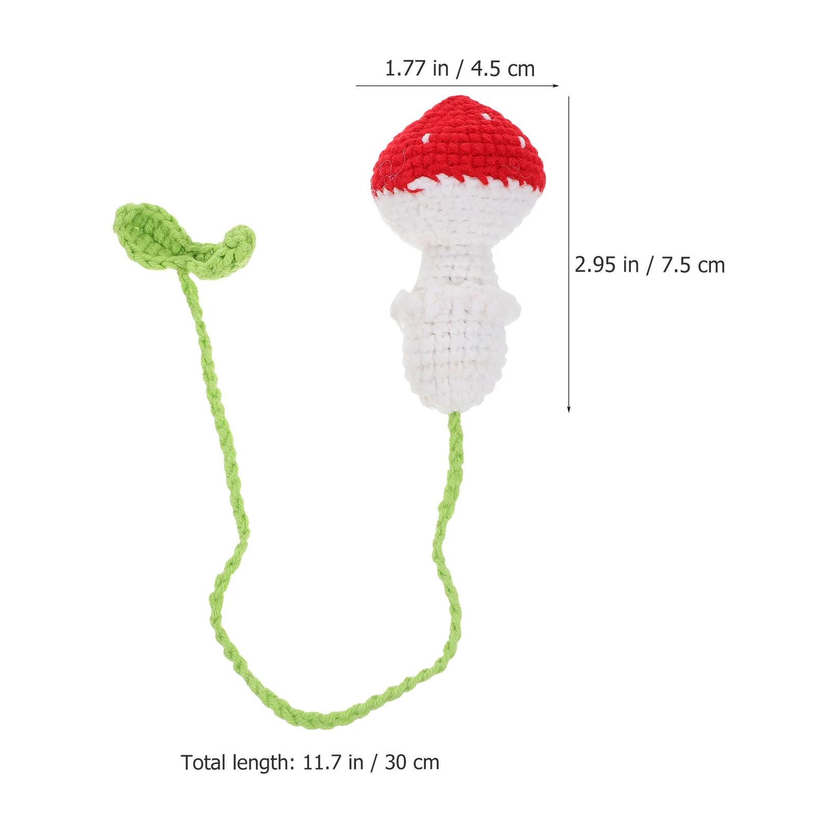 

Crochet Mushroom Car Rearview Mirror Pendant Unique Woven Hanging Decor for Auto Interior Crochet Mushroom Hanging Ornament