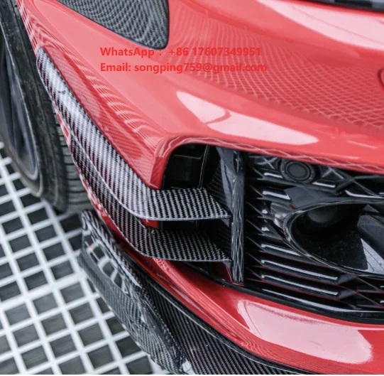 Fog Lamp Grill Decoration Suitable for A4 S4 RS4 B9 ABS Material Carbon Fiber Pattern Eyebrow Wind Knife 2020-NOW