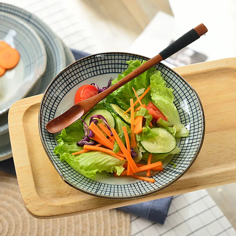

Line Series Japanese and Korean Creative Large Plate Deep Plate Triangular Hand Painted Sushi Household Dish