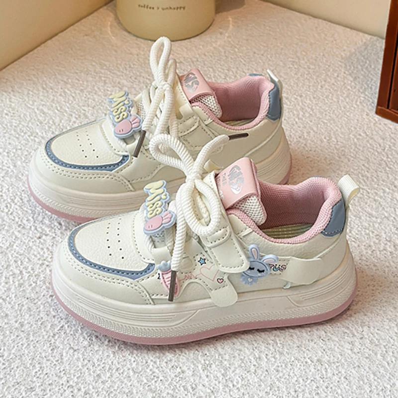 

Autumn Sport Shoes For Girls Korean Style Teenager Girl's Sneakers PU Leather Waterproof Teenager Running Shoes For Girls