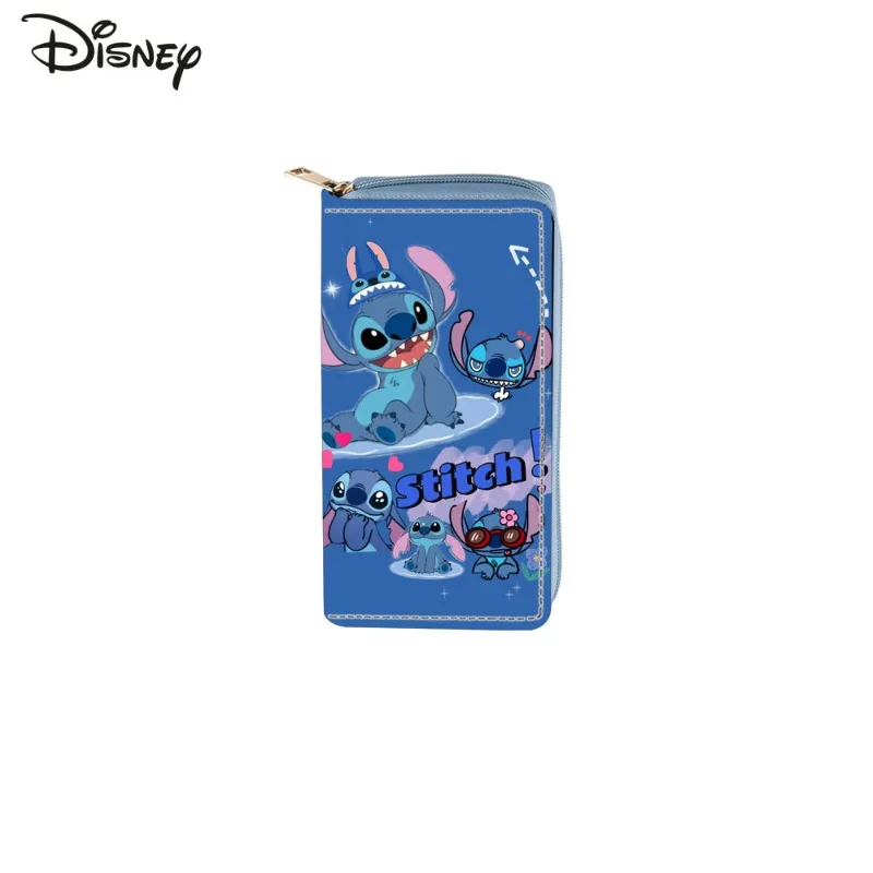 Stitch New Women's Long Wallet Fashionable High Quality PU Men's Card Bag Storage Cartoon Versatile Multi Functional Zero Wallet