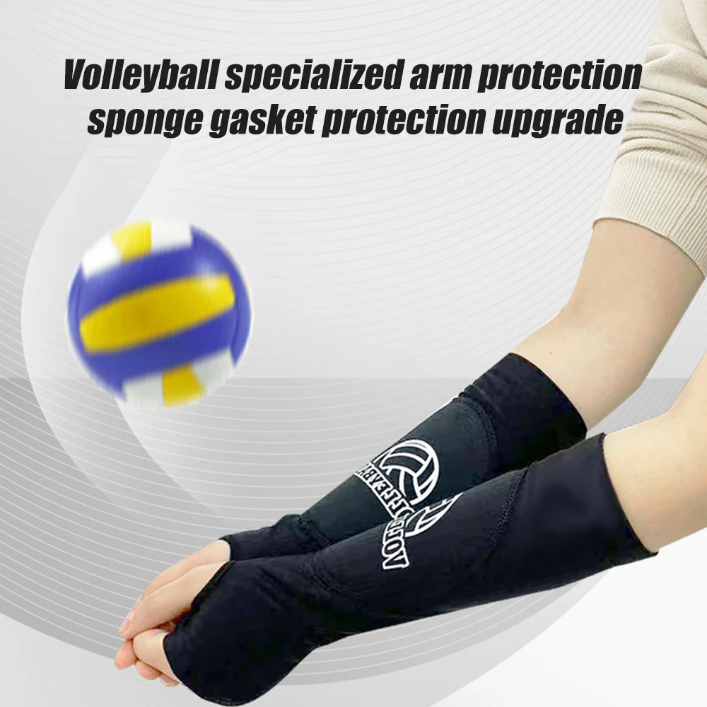 Mangas de brazo de voleibol, fundas de antebrazo con almohadillas de protección y manguitos de voleibol acolchados con orificio para el pulgar, 1 par