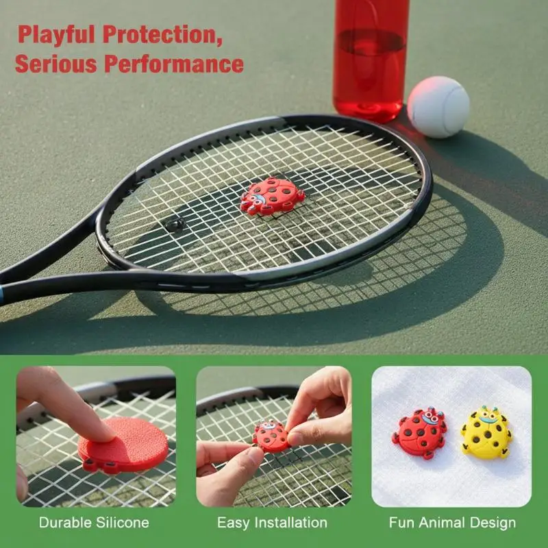 Tennisschläger-Schockdämpfer 1/2/4 Stück Vibrationsdämpfer Leichtgewichtig Tragbar für Outdoor-Training Geschenk für Tennisliebhaber – Detail 5