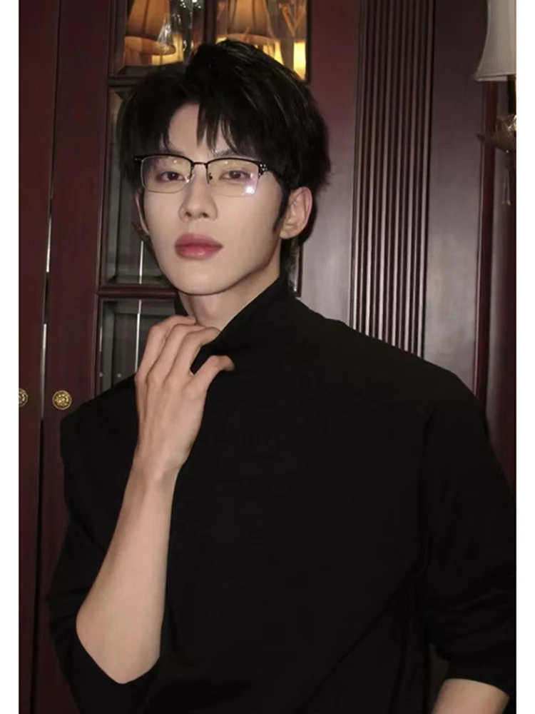 

Мужской вязаный свитер с высоким воротником, облегающий, для ношения под одеждой, зимний, комфортный, мягкий, с длинными рукавами