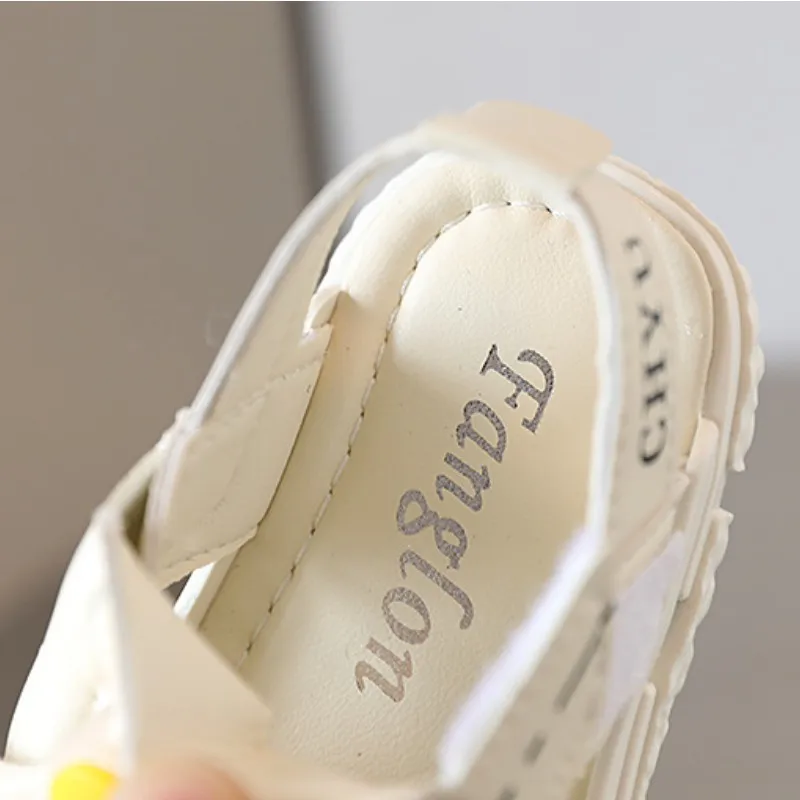 Children Toe Protecting Sandals Summer Sandbeach Anti-Kick Soft Shoes Toddler First Walking Newborn Photography Props