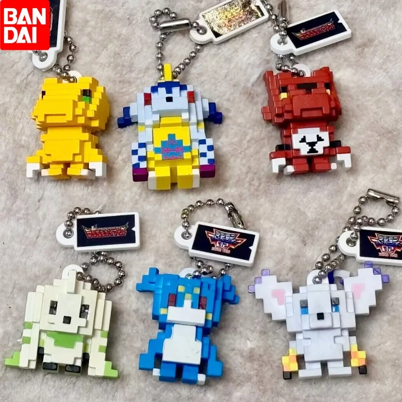 

Bandai Digimon Pixel Style Gashapon Keychain Agumon Gabumon Veemon Gatomon Collectible Anime Figure Bag Pendant For Anime Lovers