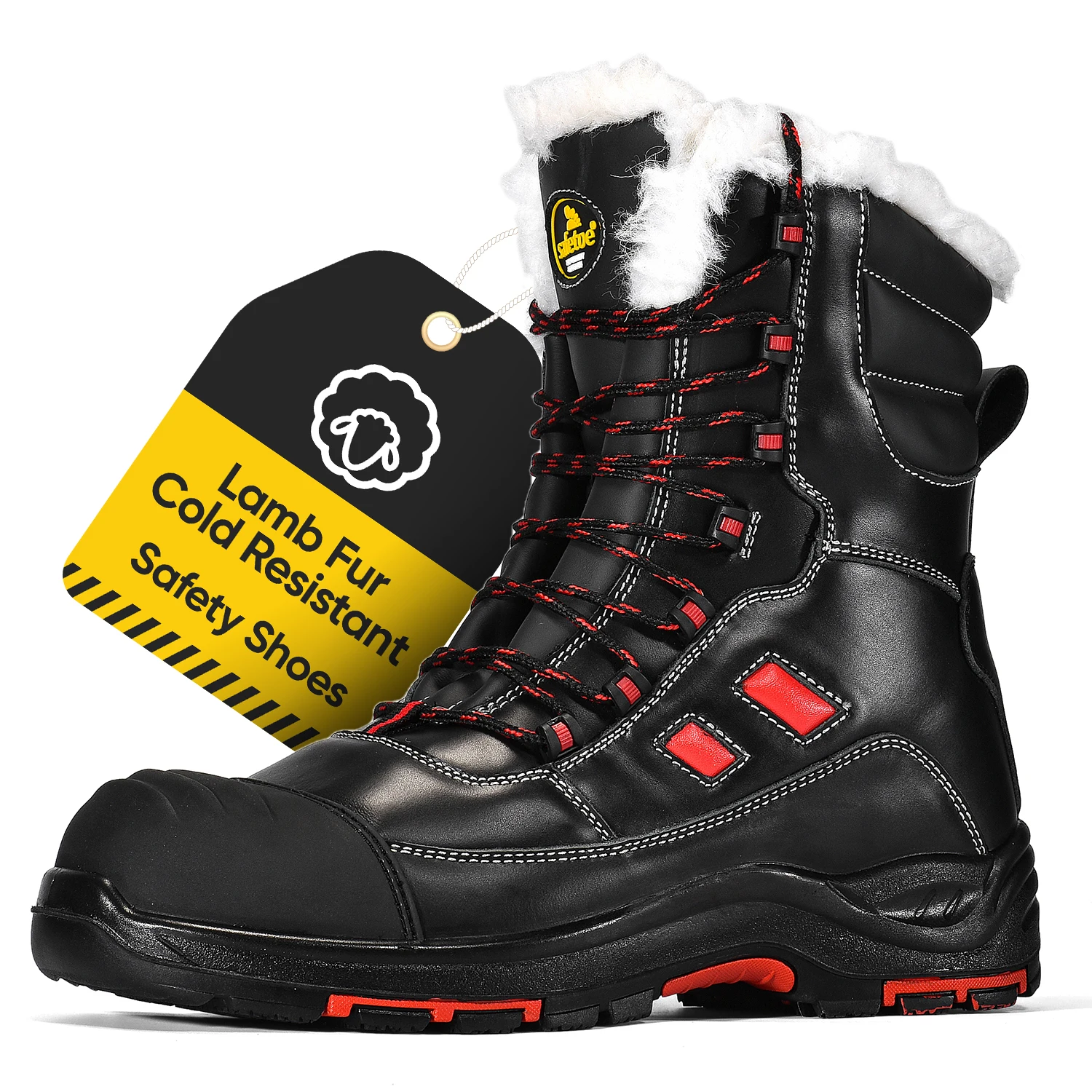 Northern Europe Cold Resistant Winter Warm Wool Fur Safety Boots for Snow Season Russia Mongolia