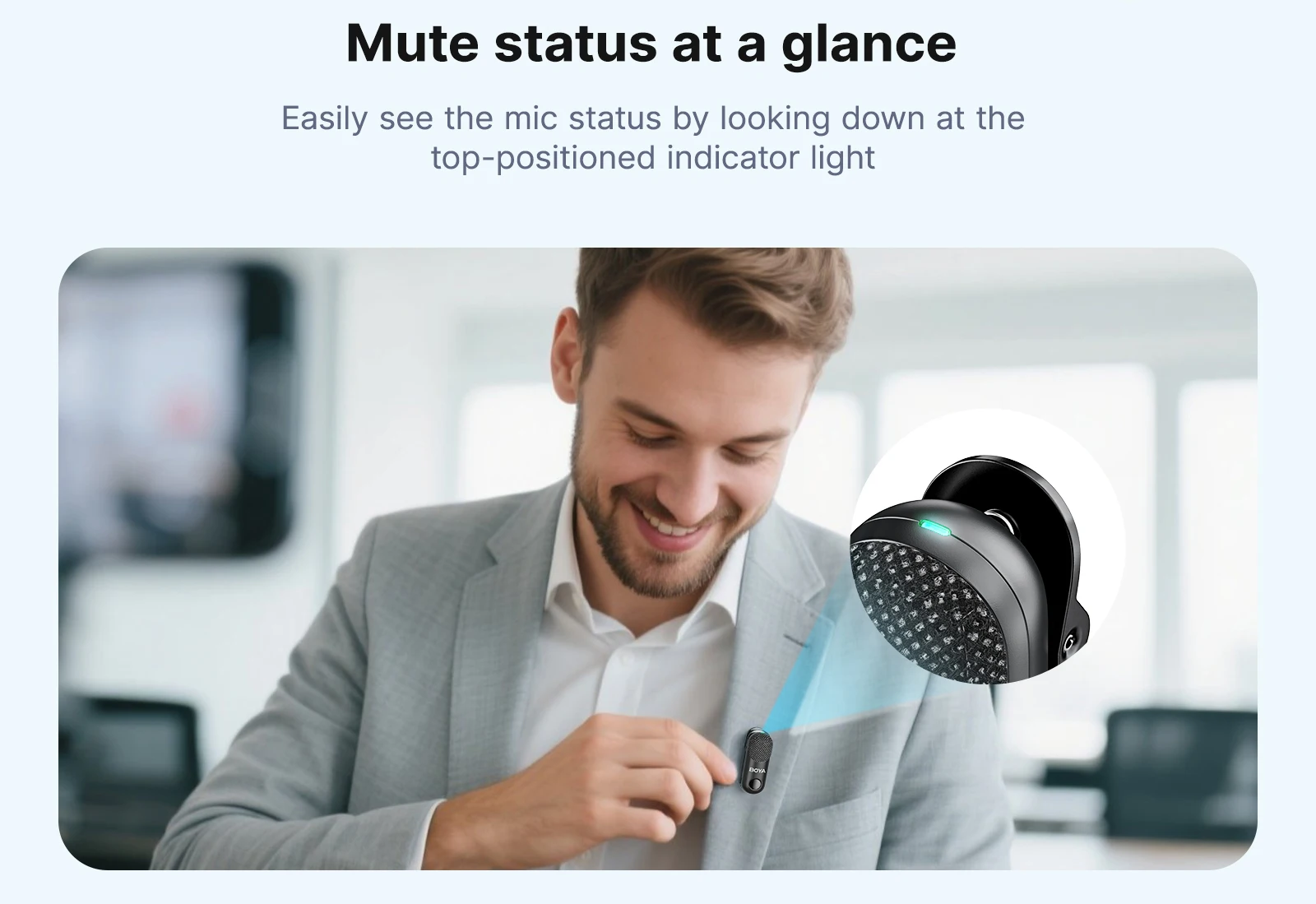 BOYA Magic Kabelloses Lavaliermikrofon 4-in-1-Mikrofon für iPhone, Android, USB-C-Telefon, Kamera für Interviews und Live-Streaming – Detail 13