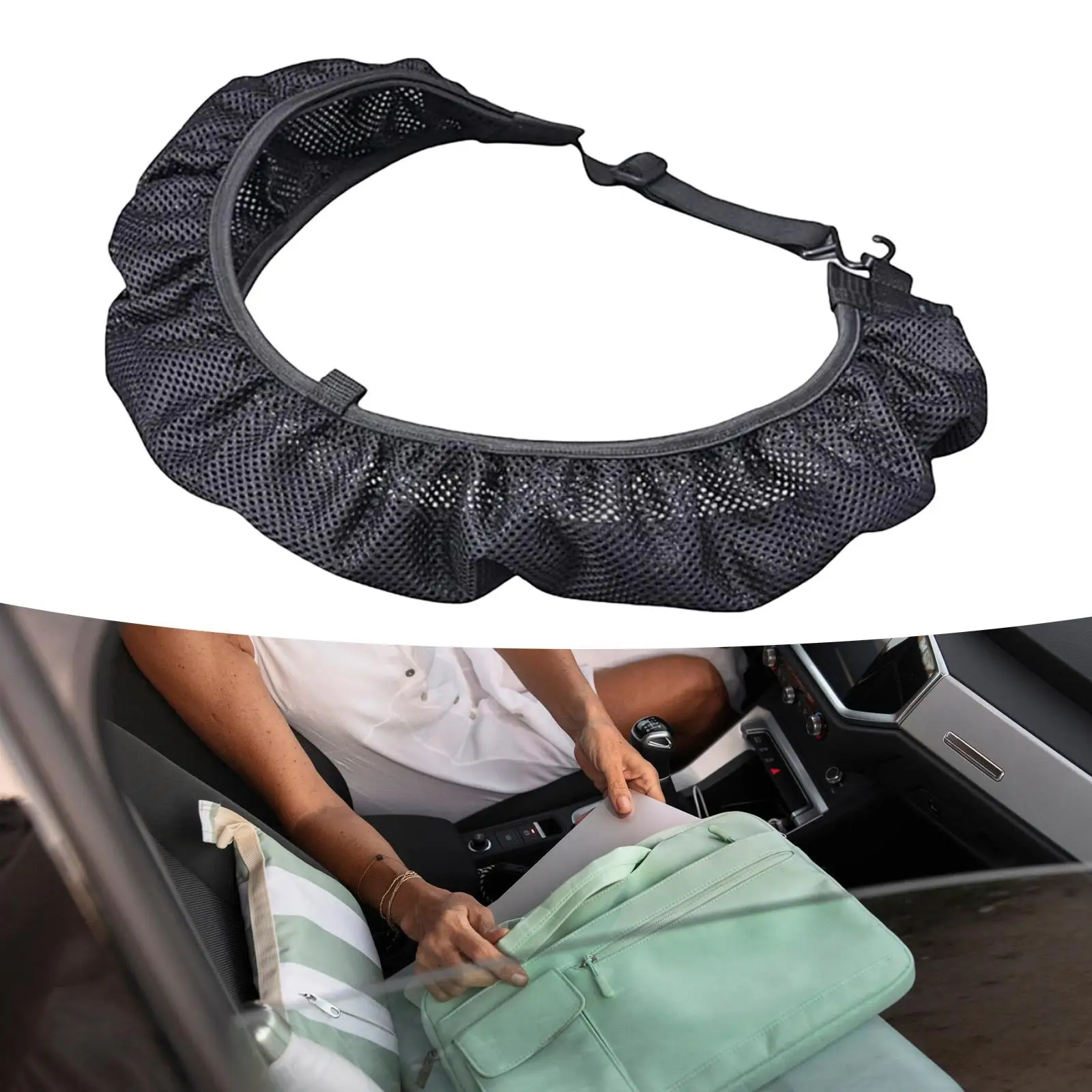 

Car Seat Organizer Easy to Use Adults Men Portable Vehicle Interior Storage Mesh