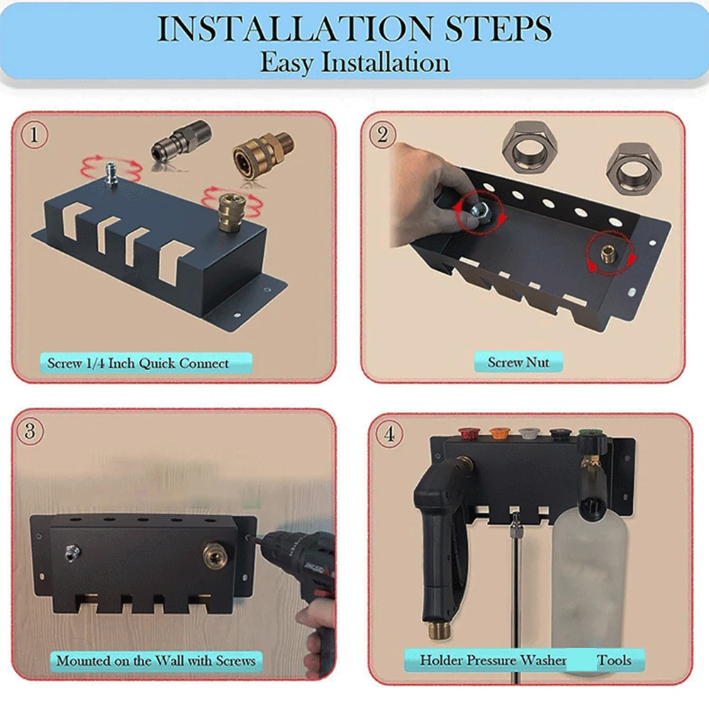 Nozzle Tip Organizer Pressure Washer Holder Comprehensive Storage Solution Efficient Cleaning Tool Holder For Foam Lance