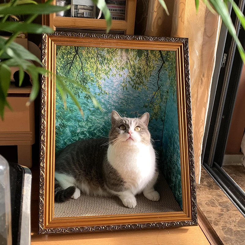 

Monaa Oil Painting Sle Vertical Scratching Board Durable Jute Material Toy Non-edding Bed Wooden Cosite