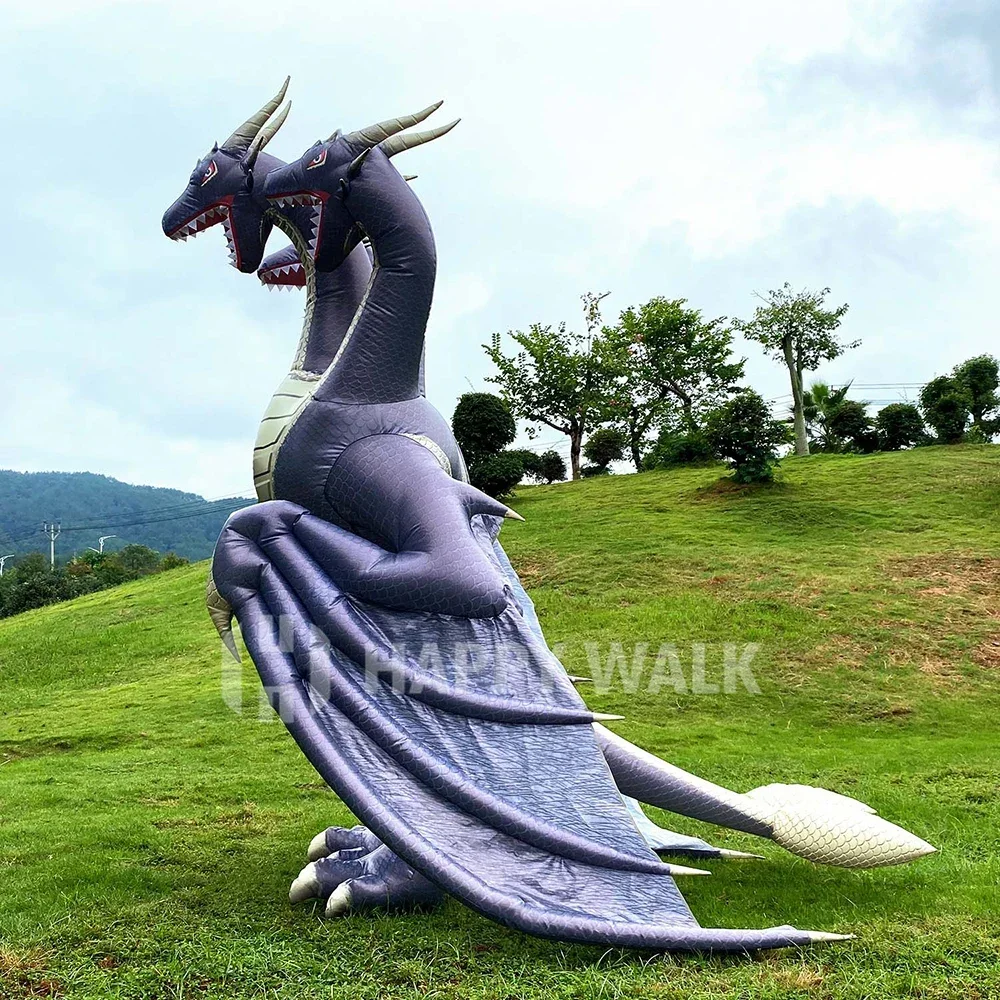 Inflatable Costume Realistic  Three-headed Dragon Cosplay Halloween Party Role-playing Dress Up Suit