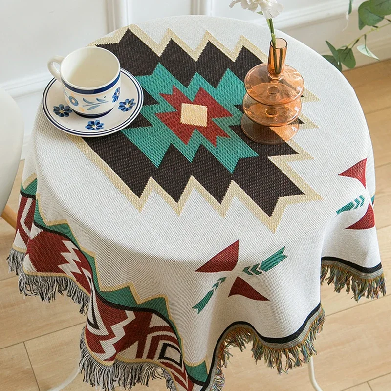 Bohemian Quality Dining Tablecloth Color Soft Cotton Stripe Multi Size Home Kitchen Banquet Plaid Vintage Table Cover tafelkleed 4
