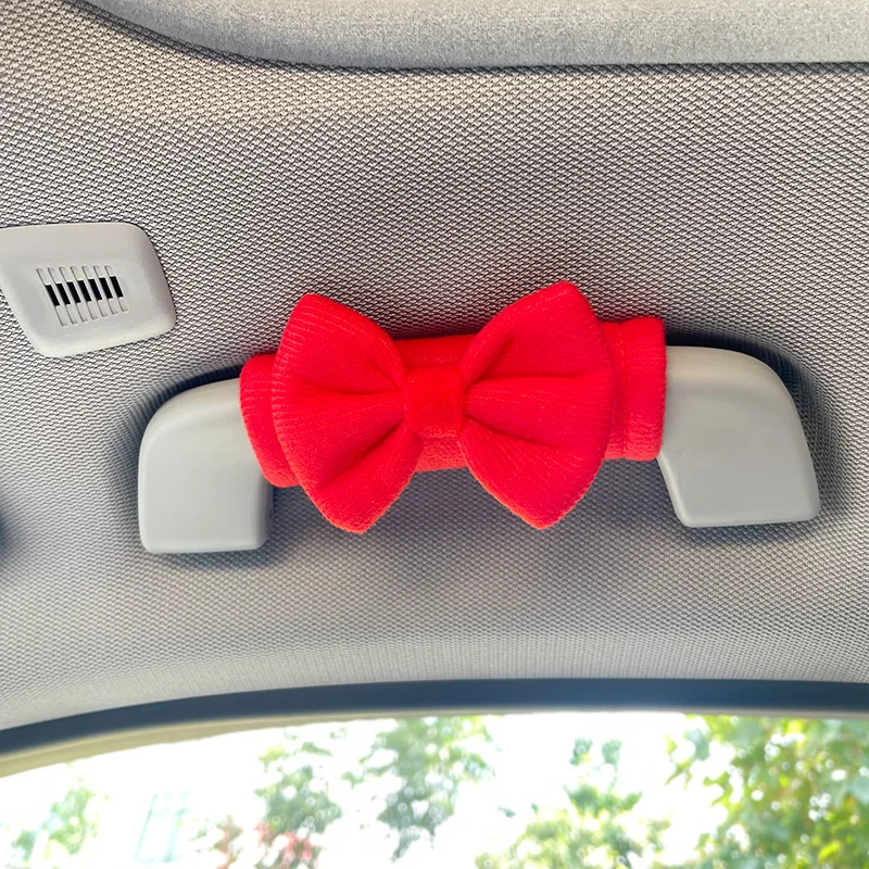 Auto Dach Griff Schutzhülle Nette Auto Dekoration Schmetterling Bogen Dach Armlehne Abdeckung – Detail 5