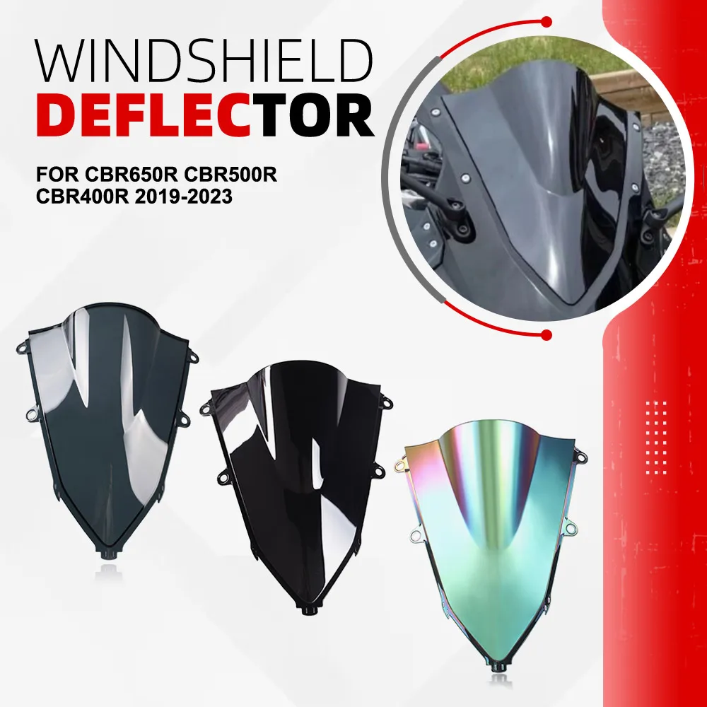 

CBR 500RWindscreen FOR Honda CBR650R CBR500R CBR400R 2019 - 2022 2023 Motorcycle Accessories Windproof Wind Screen Deflector