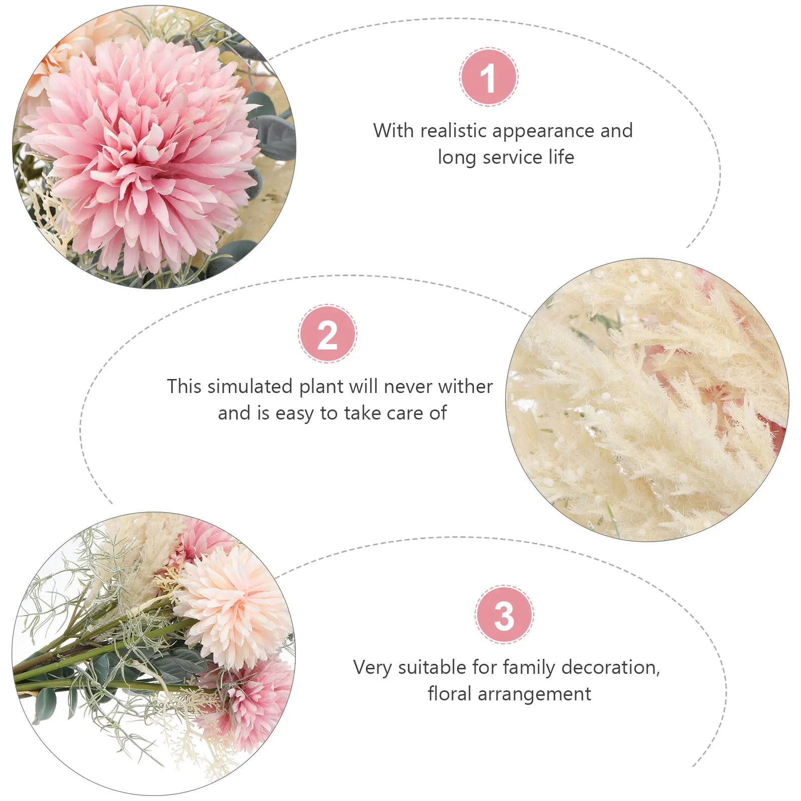 

1Pcs Decorative Bouquet Imitation Flower Arrangement for Wedding Supplies Bridal Bouquet Craft Park Stage Forever