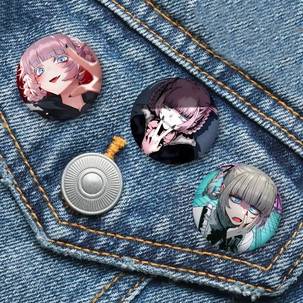 Japanese Manga Call Of The Night Soft Button Pin Round Metal Badge Lapel Pin Parts Gift Friends Kid Jewelry