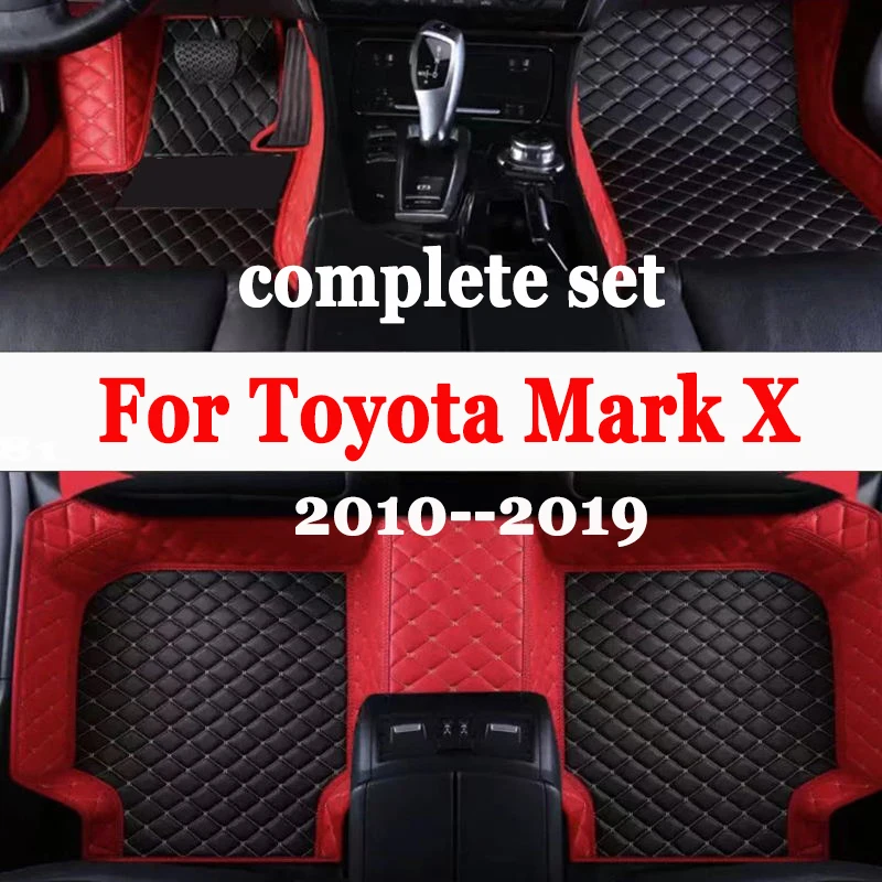 Car Floor Mats For Toyota Mark X X130 2010-~2019 Luxury Leather Mat Carpets Rugs Interior Parts Car Accessories 2011 2012 2013