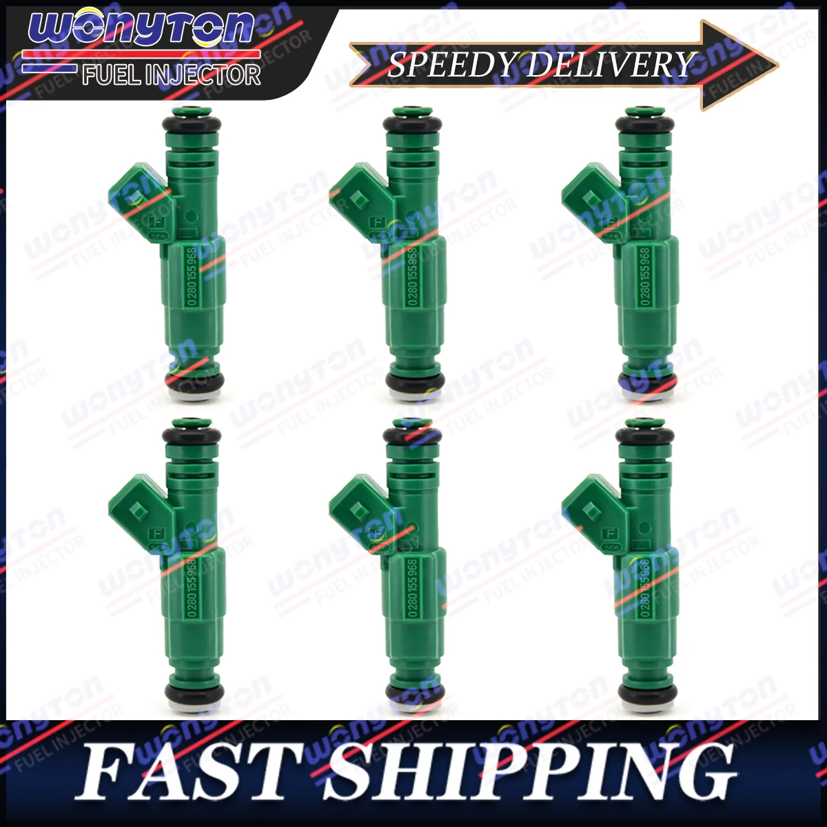 

6PCS 0280155968 Fuel Injectors For GM Ford TBI LT1 LS1 LS6 V8 440cc EV1 Chevy