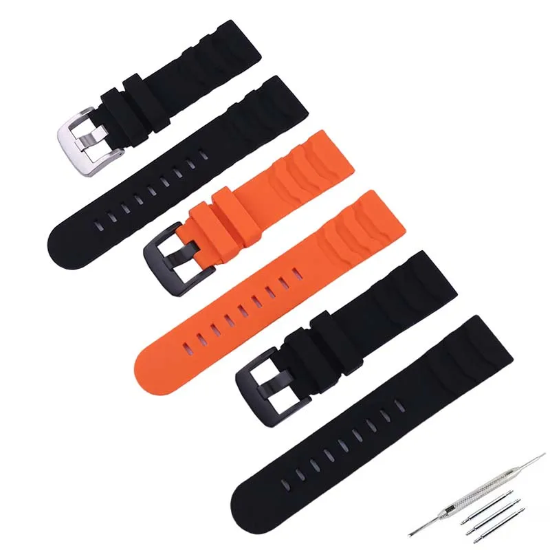 24mm silicone watch strap accessories compatible with luminox 3501 8831 3749 3741 Sport rubber watch Band wristband bracelet