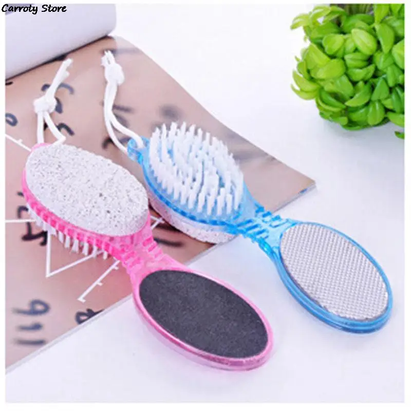 4 in 1 Foot Care Callus Brush Grinding Feet Stone Scrubber Pedicure Exfoliate Remover Two sides Cleaning dust dead skin