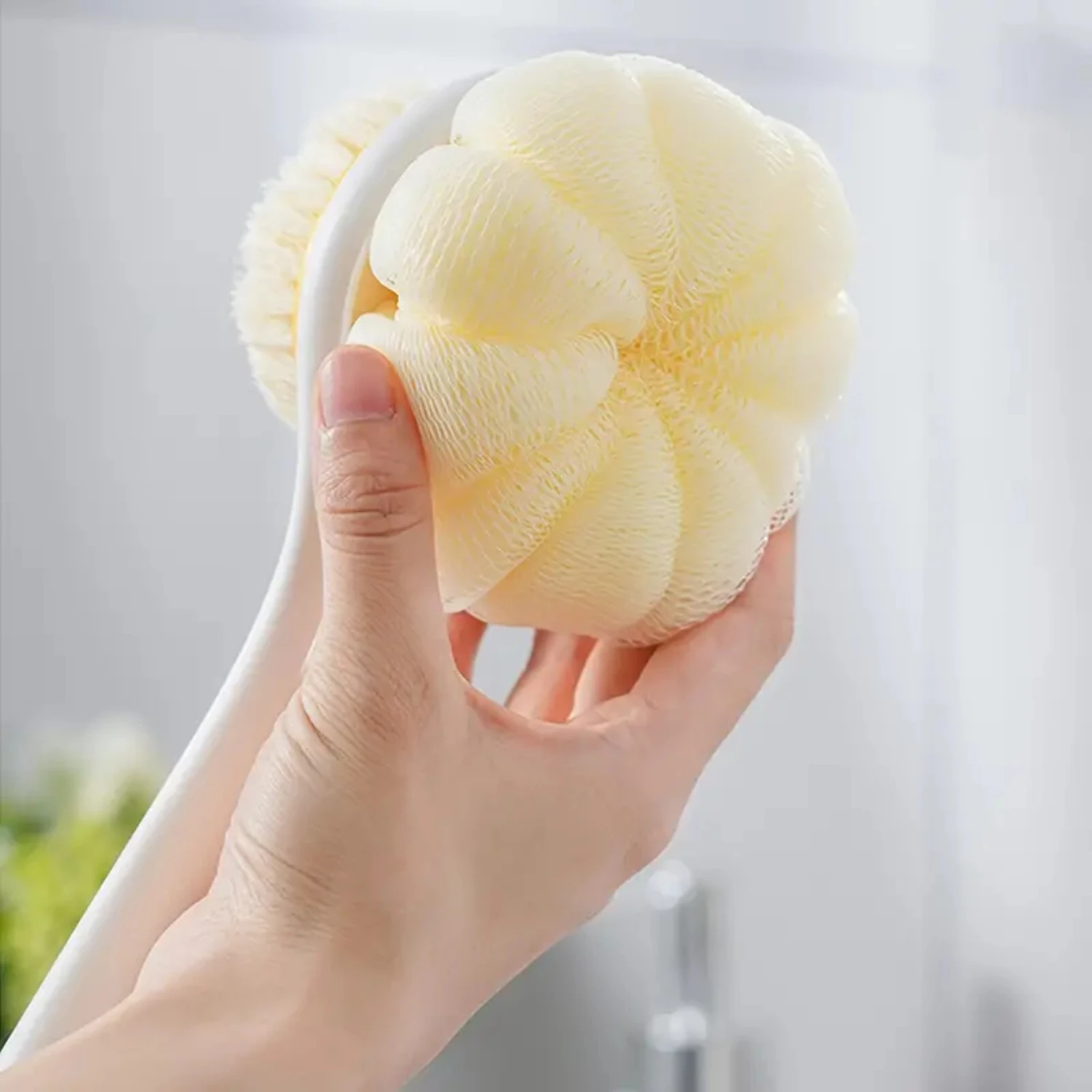 1 قطعة مزدوجة الوجهين مقبض طويل فرشاة اغتسال شعيرات ناعمة فرشاة حمام التقشير تدليك الجسم الظهر فرشاة تنظيف الجلد حمام