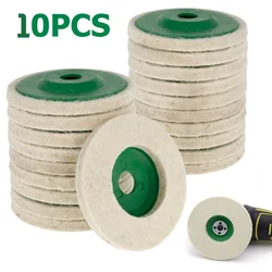 10Pcs Wool Polishing Wheel Buffing Pads Angle Grinder Wheel Felt Polishing Pad Disc Accessories For Metal Marble Glass Ceramics