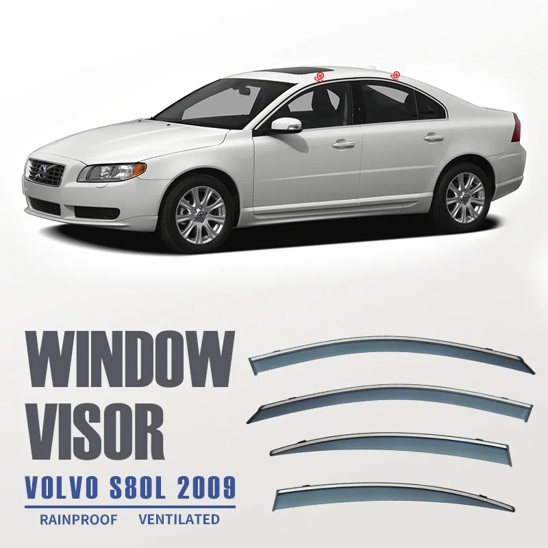 

For VOLVO S80L 2007-2016 Car Window Visor Awning Shelters Windshield Side Window Rain Sun Shade Auto Accessories Car Styling