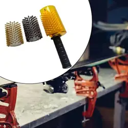 Snowboard Wax Brush Kit Nylon Brass Horsehair with Axle Handle Cover Electric Roller Brush Ski Wax Brush Kit Ski Wax Brushes