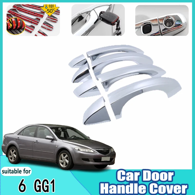 

For Mazda 6 GG1 2003~2008 2006 Bowl Cover Anti-Scratch 2007 Chrome Auto Door External Handles Luxurious Stickers Car Accessories