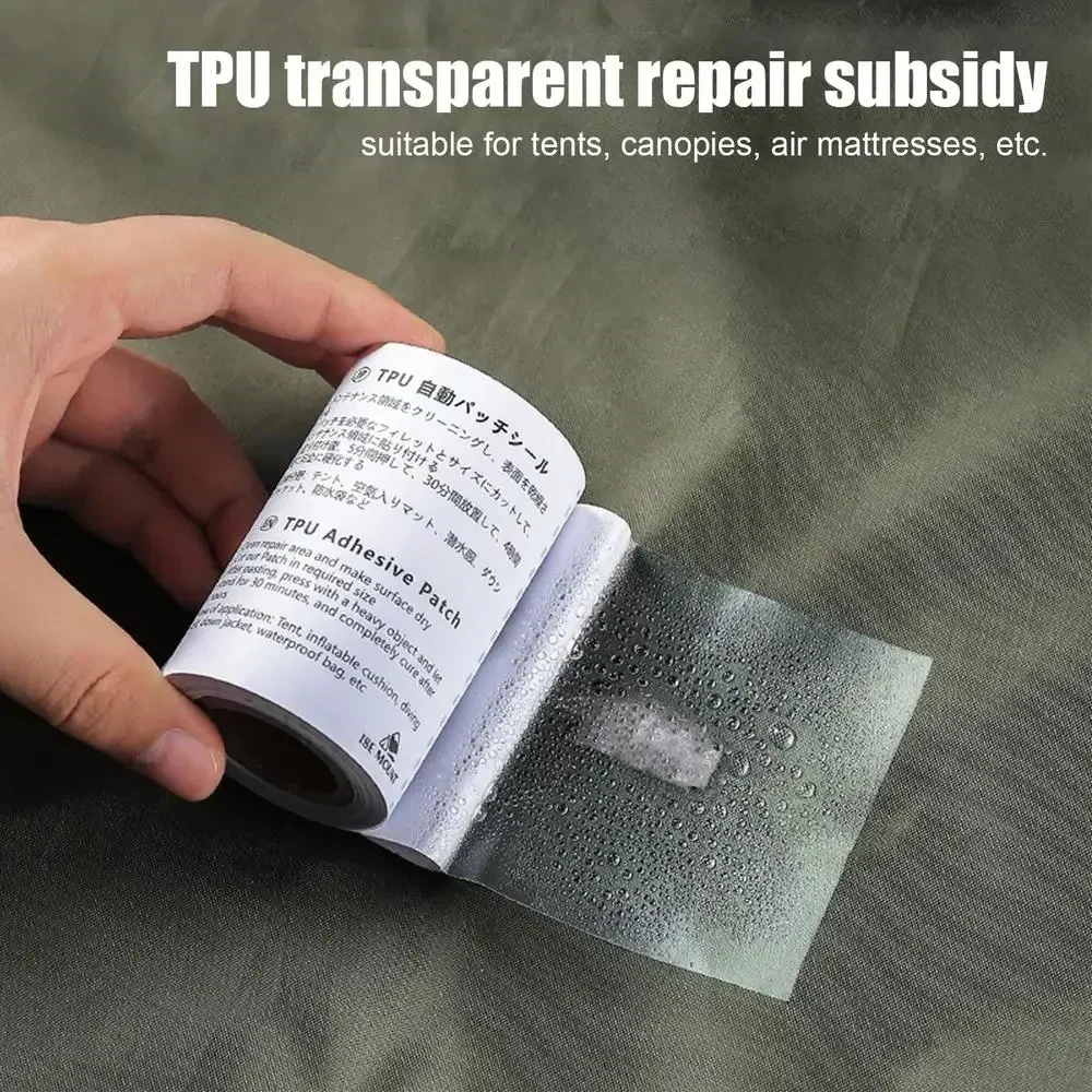 [HODR] TPU Transparentes Reparaturpflaster Wasserdichtes Klebeband für Zelt Regenmantel Boot Luftmatratze Schwimmring Leckage-Reparatur Outdoor-Ausrüstung