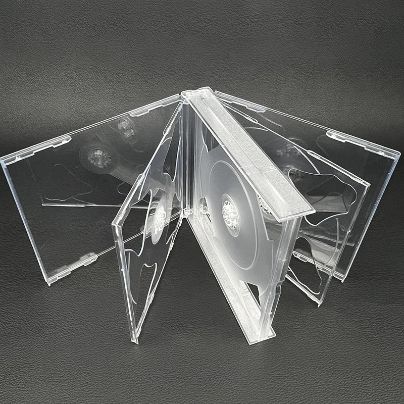 Estuche Transparente de Plástico para CD/DVD, Capacidad para 2, 4 o 6 Discos, Caja de Almacenamiento de Discos Ópticos T