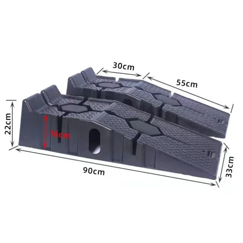 1 Pair Black 2500kg Heavy Car Ramps 900 Mm Long Anti-Slip Working Ramp Car Oil Changing Repair Maintenance Jacket Lift Tools