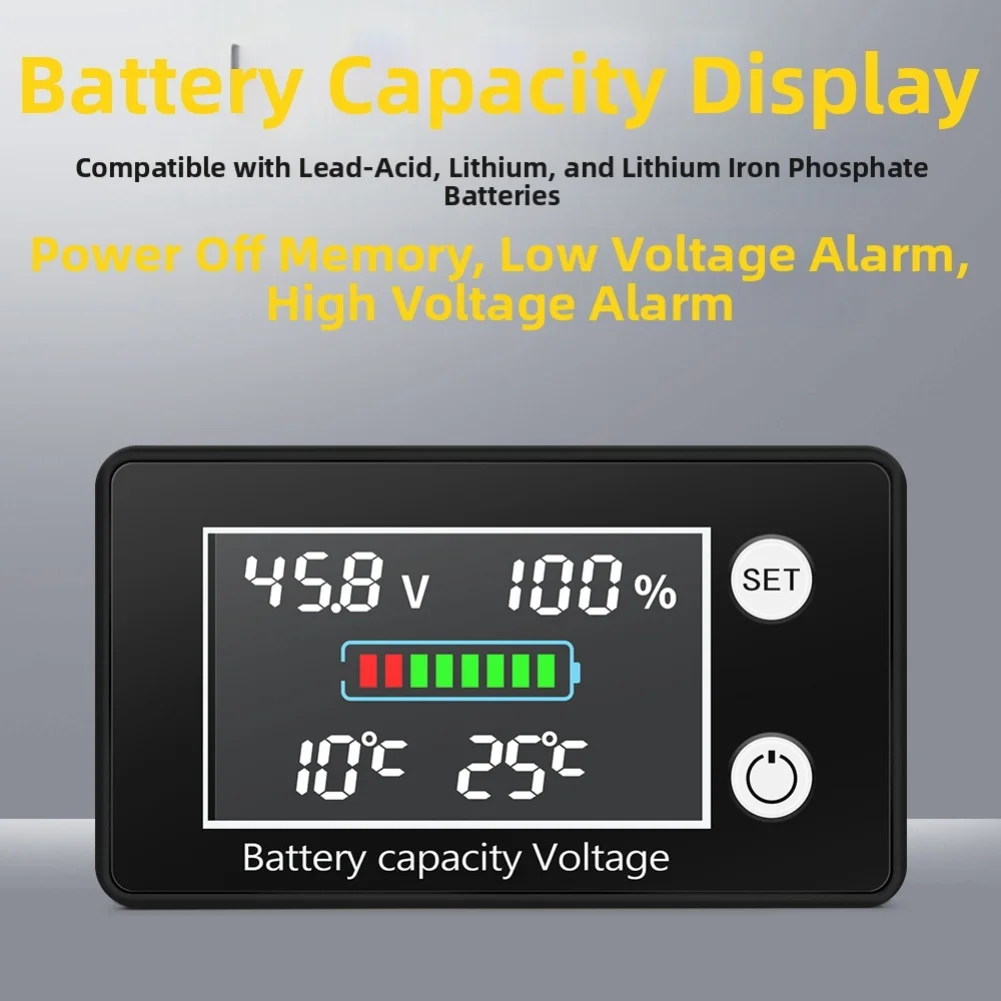 Multi Display Battery Thermostat with Voltage and Temperature Control for DC 10V 100V Suitable for Lithium and Acid Batteries