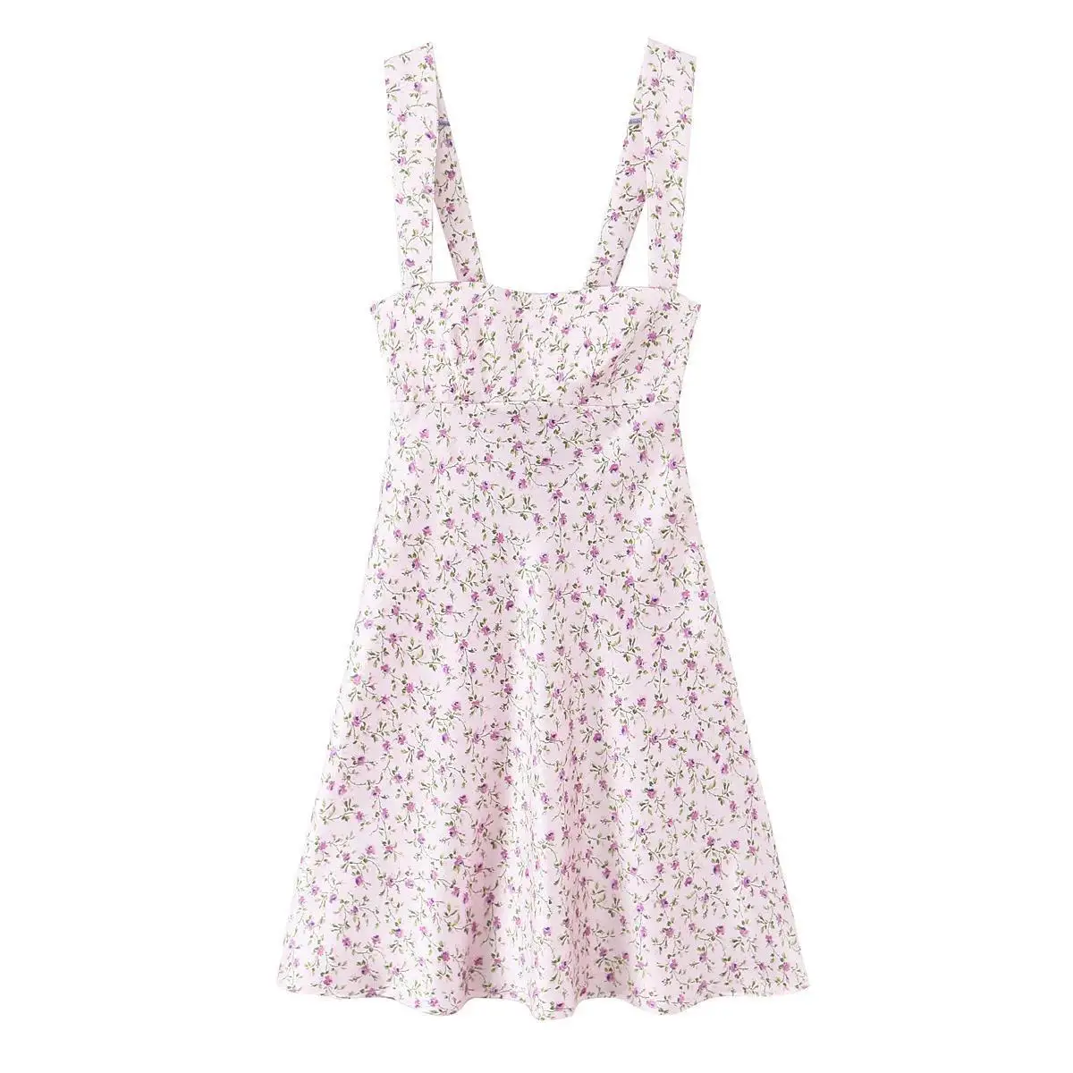 Mini robe trapèze à imprimé Floral pour femmes, sans manches, avec nœud au dos, à bandes, été